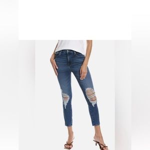 NWT $159 Good American Good Waist Crop Distressed Jeans GWCSP941T Size  6/28